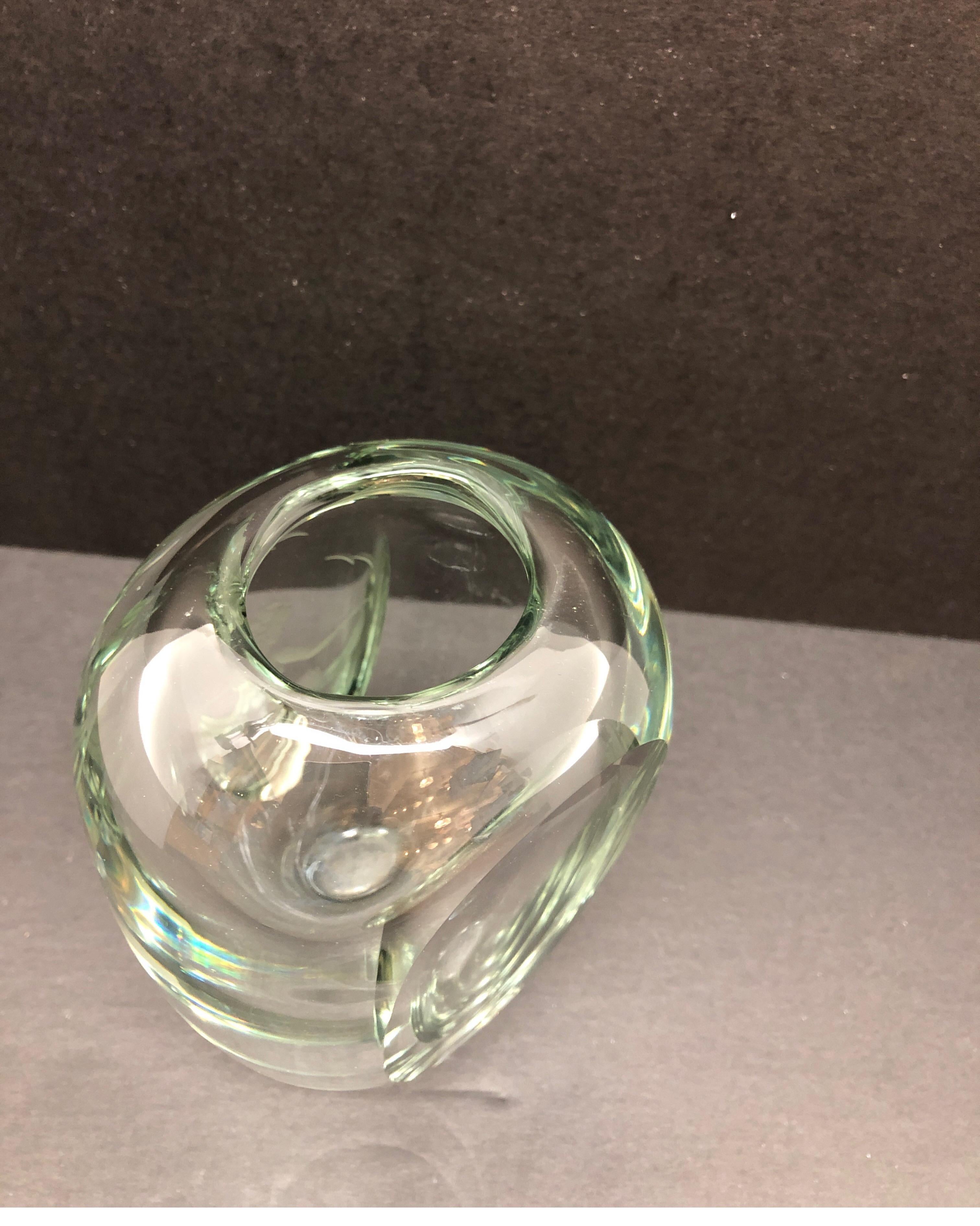 Crystal Swedish Art Deco Art Glass Vase