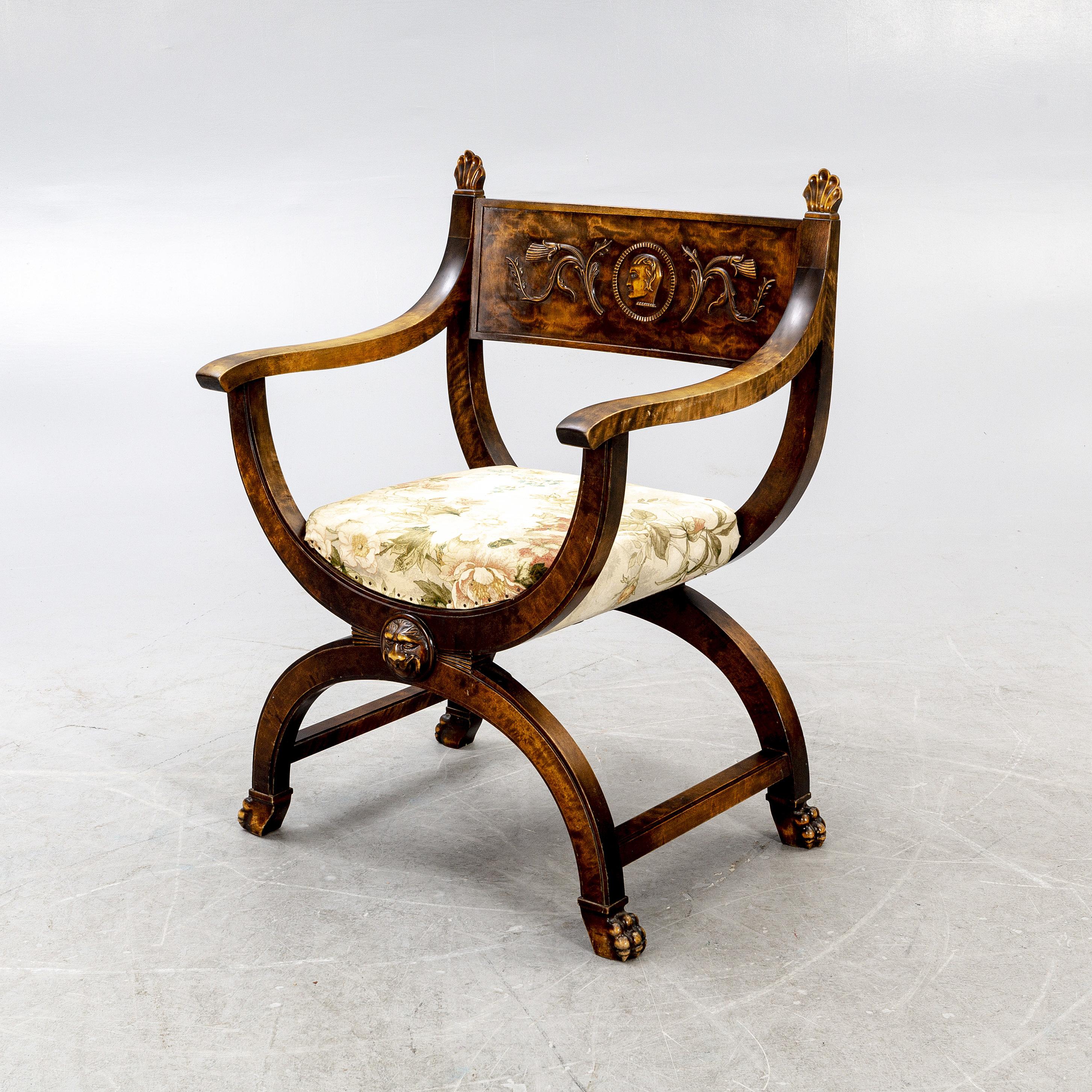 Dimensions for this chair are H 90 x 64 x 52. Seat Height 47. The actual upholstery is 44 x 44 cm. The upholstery is original.
Swedish Art Deco chair made by Axel Einar Hjorth circa 1920s-1930s for Bodafors of Sweden. Constructed from Flamed birch