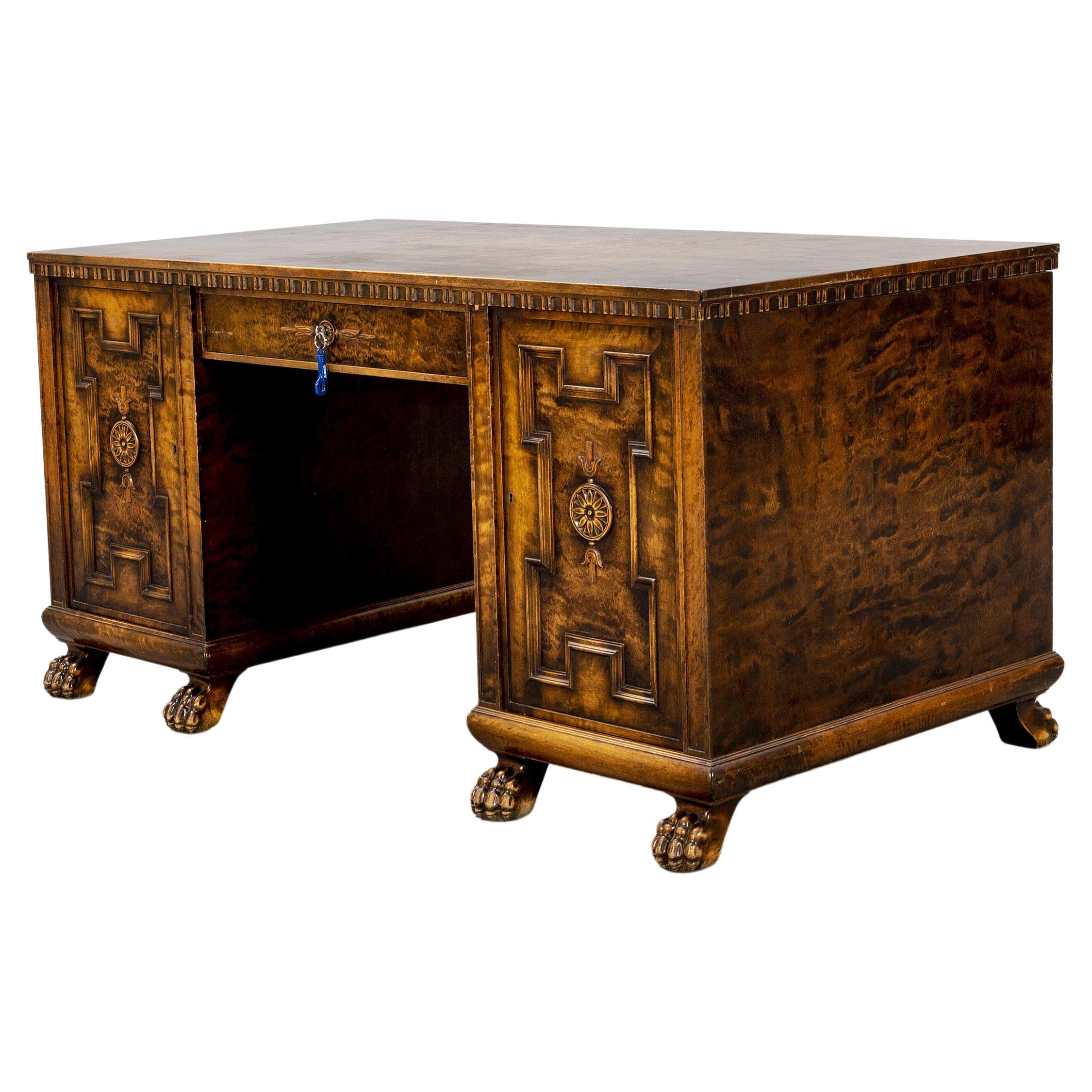 Swedish Art Deco Axel E Hjorth "Roma" Desk For Sale