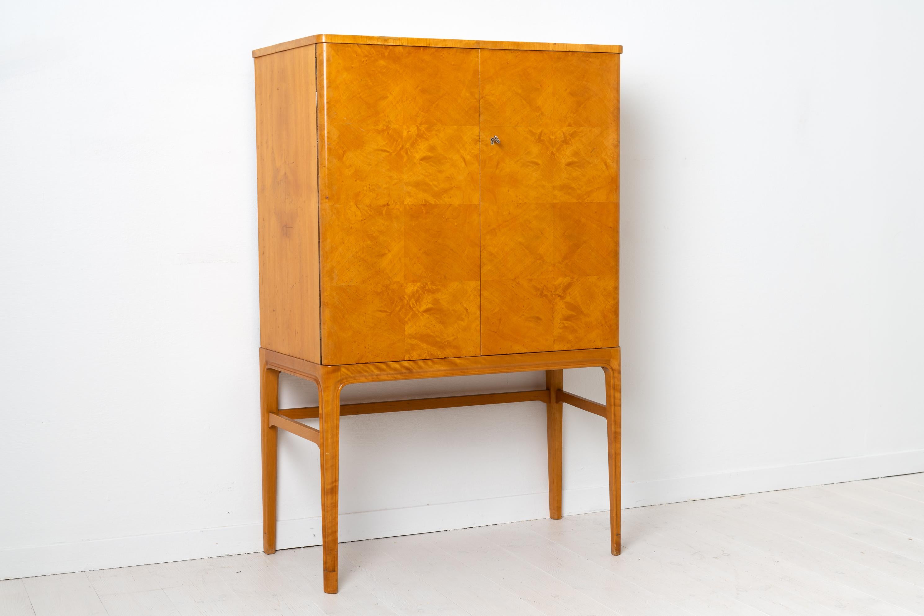 Swedish Art Deco Birch and Mahogany Cabinet 2