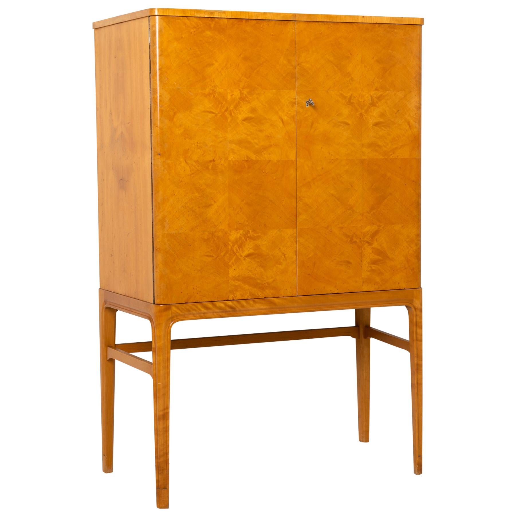 Swedish Art Deco Birch and Mahogany Cabinet