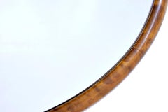 Swedish Art Deco Birch Oval Mirror