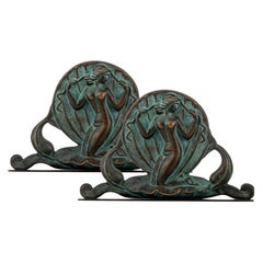 Swedish Art Deco Bookends in Bronze by Oscar Andersson for Ystad Metall