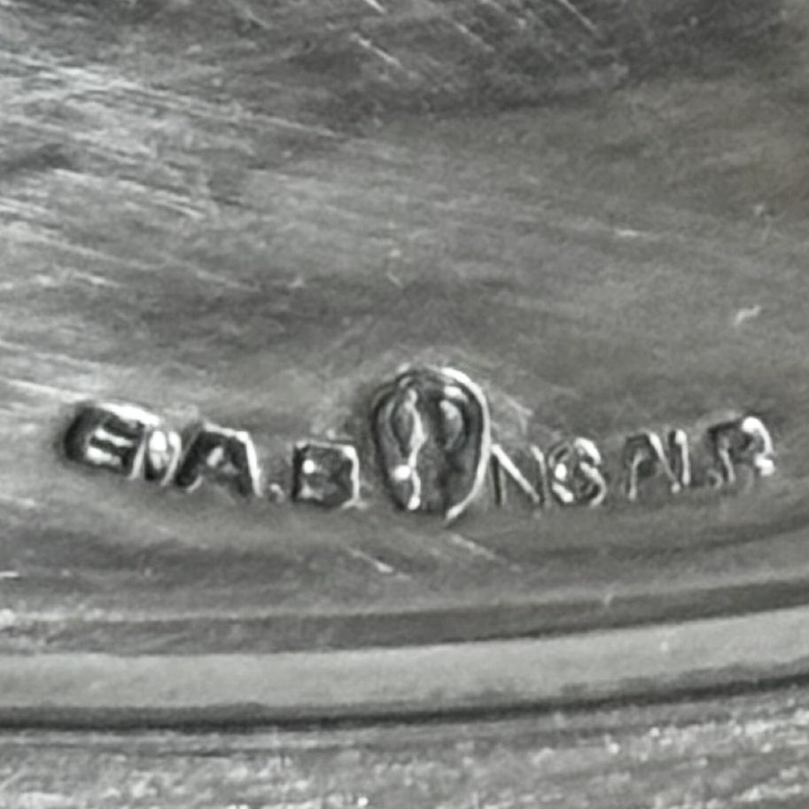 Swedish Art Deco bowl by GAB Eskilstuna, nickel silver and oak, 1930s For Sale 5