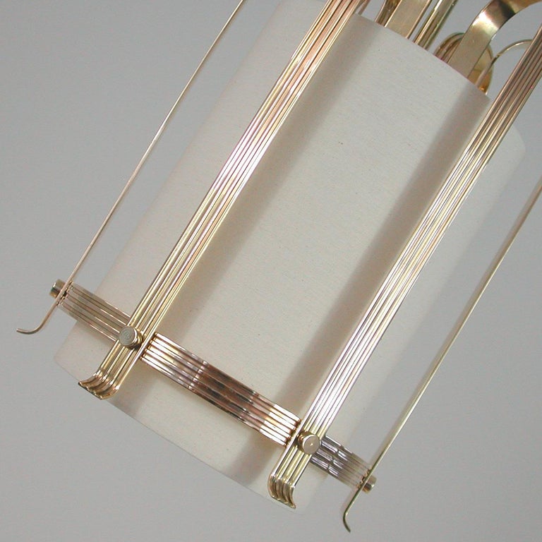 Swedish Art Deco Brass and Fabric Lantern, 1930s to 1940s For Sale 10