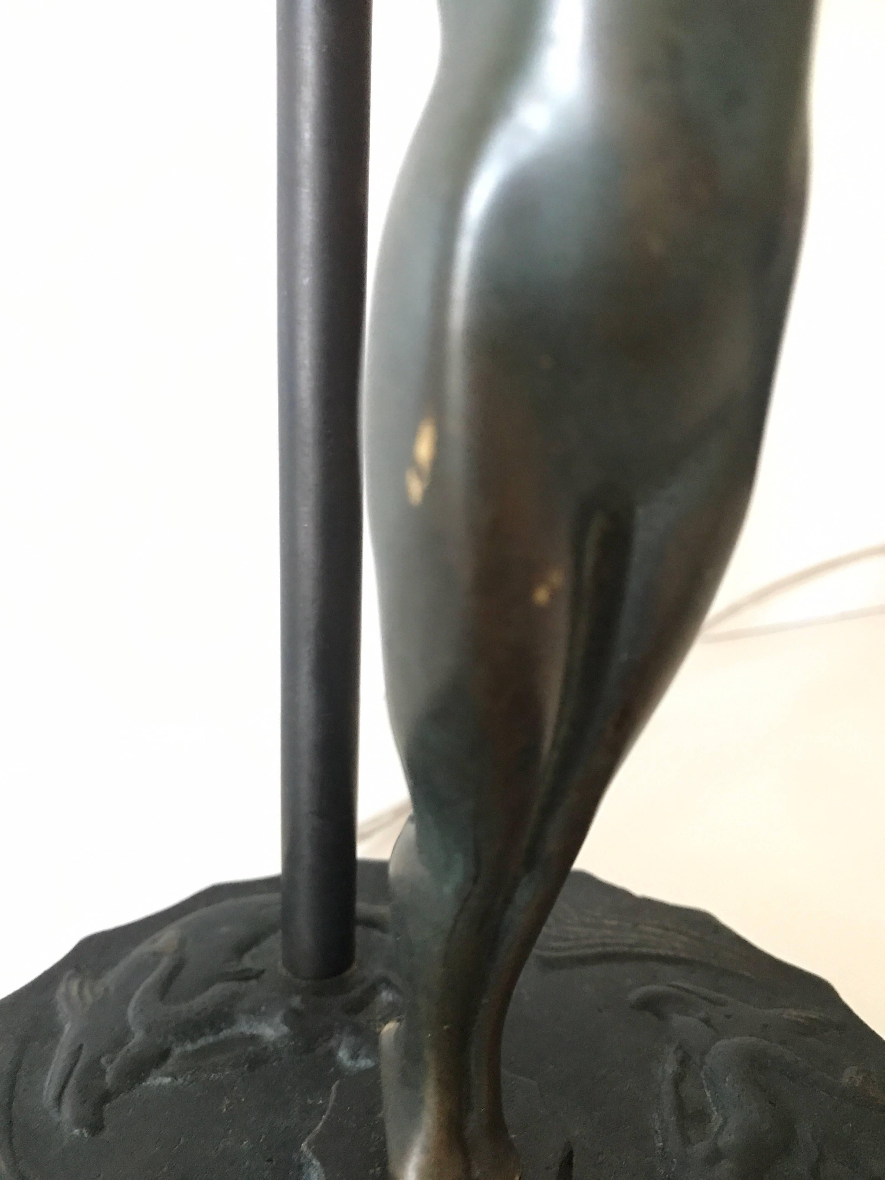 Swedish Art Deco Bronze and Steel Table Lamp  For Sale 10