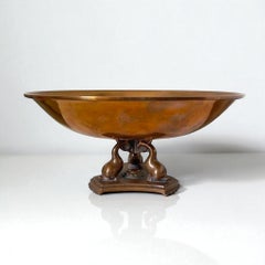 Centre de table en bronze Art déco moderne suédois par Nordiska Juvelaktiebolaget, années 1930