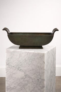 Jardinière suédoise Art déco en bronze par Jacob Ängman pour GAB, années 1930