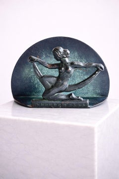 Swedish Art Deco Bronze Nude Dancer Napkin Holder, circa 1930
