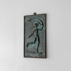Swedish Art Deco Bronze Relief Plaque, 1930s Dance Figure Sculpture Wall Art
