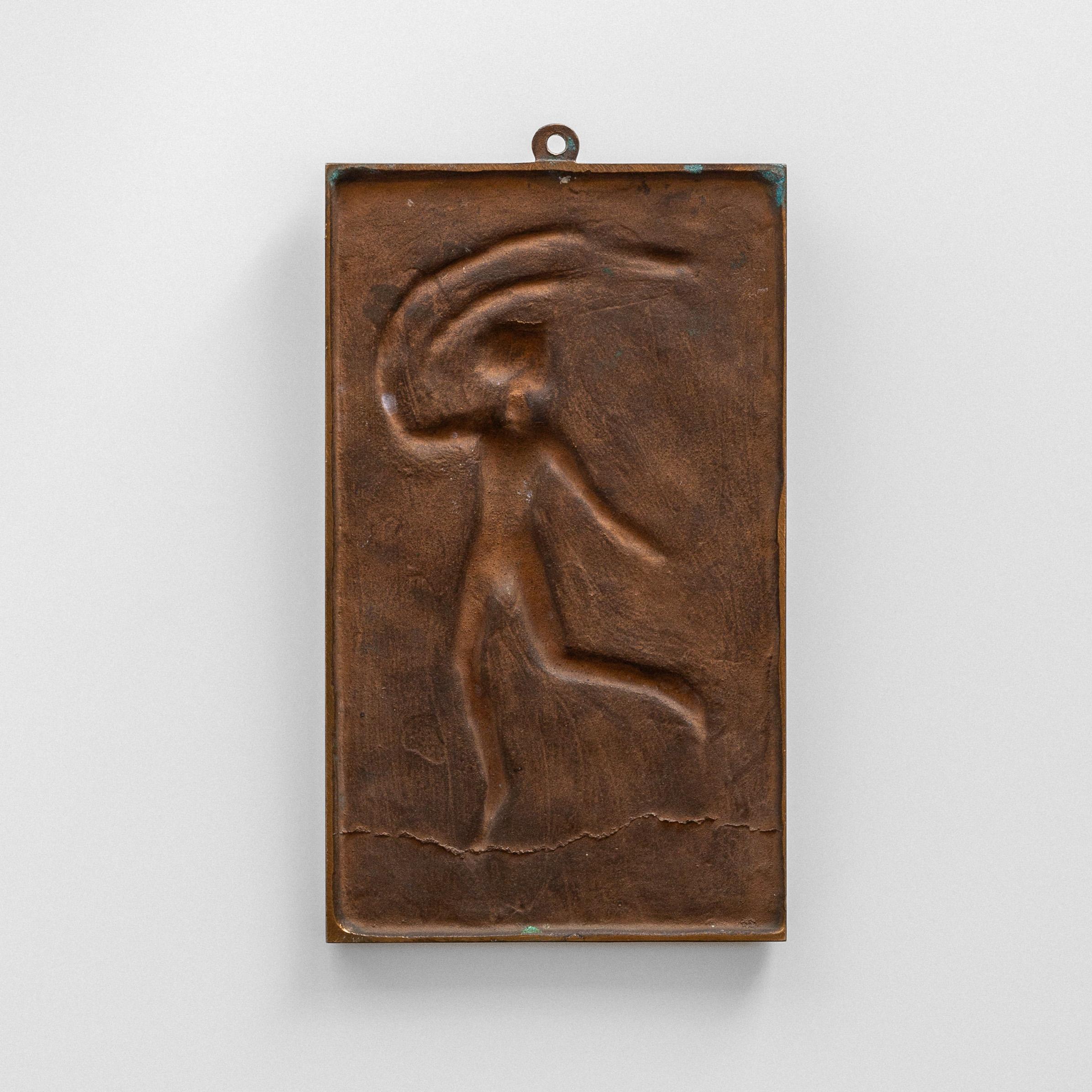 Swedish Art Deco Bronze Relief Plaque, 1930s Dance Figure Sculpture Wall Art In Good Condition In Stockholm, SE