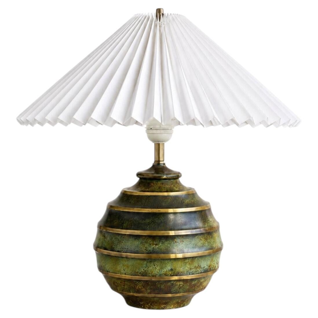 Swedish Art Deco Bronze Table Lamp by Svenska Metallverken (SvM), 1930s