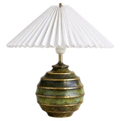 Lámpara de sobremesa Art Decó sueca en bronce de Svenska Metallverken (SvM), años 30