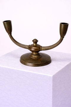 Swedish Art Deco Bronze Two-Arm Candelabra by GAB, Sweden 1930s