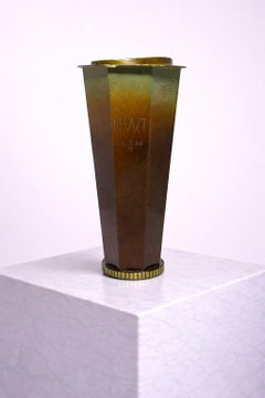 Swedish Art Deco Bronze Vase by Metallkonst, 1950s
