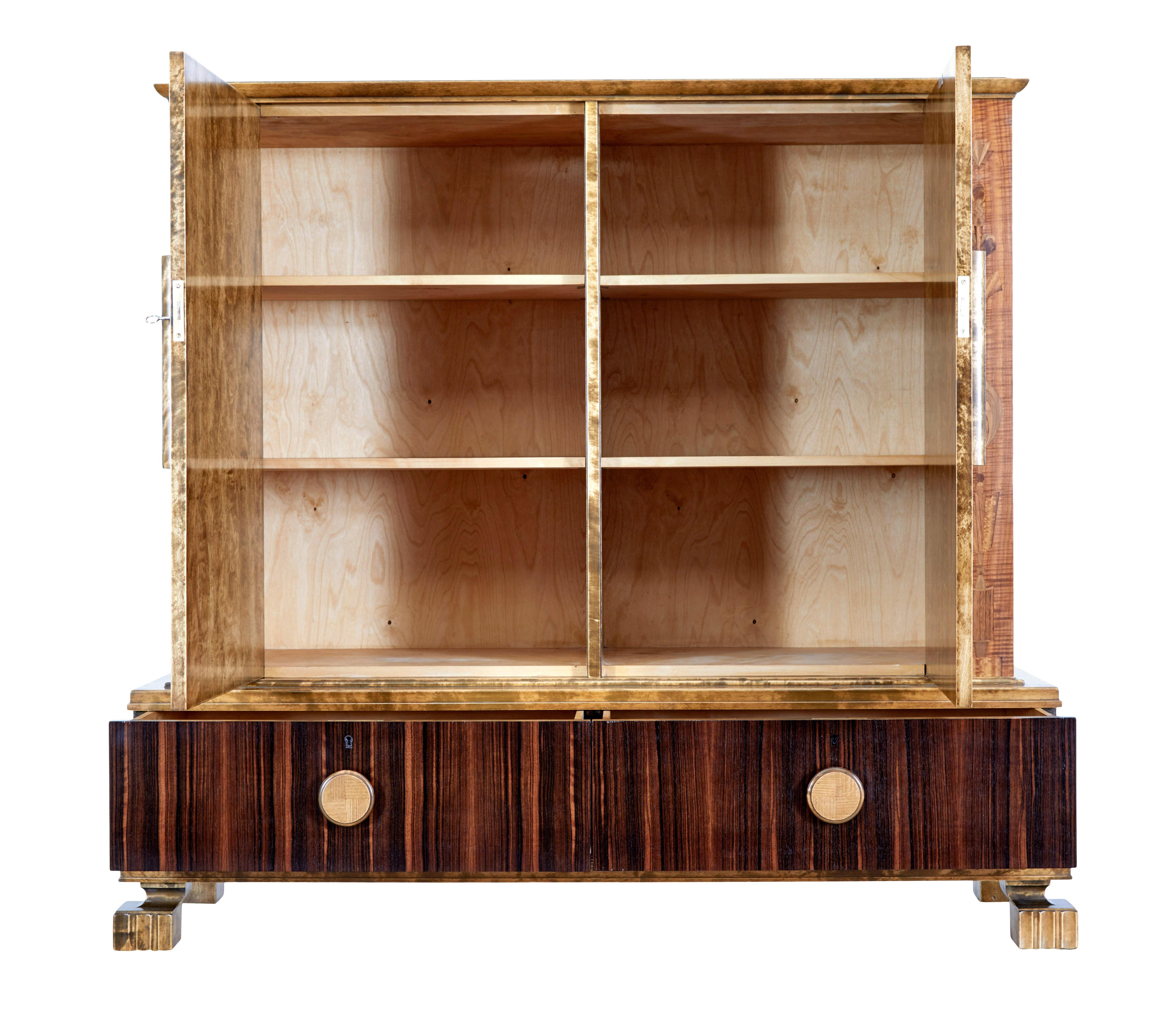 Swedish Art Deco Burr Birch Cupboard For Sale at 1stDibs