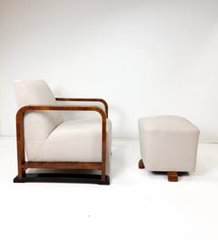 Swedish Art Deco Chair and Ottoman