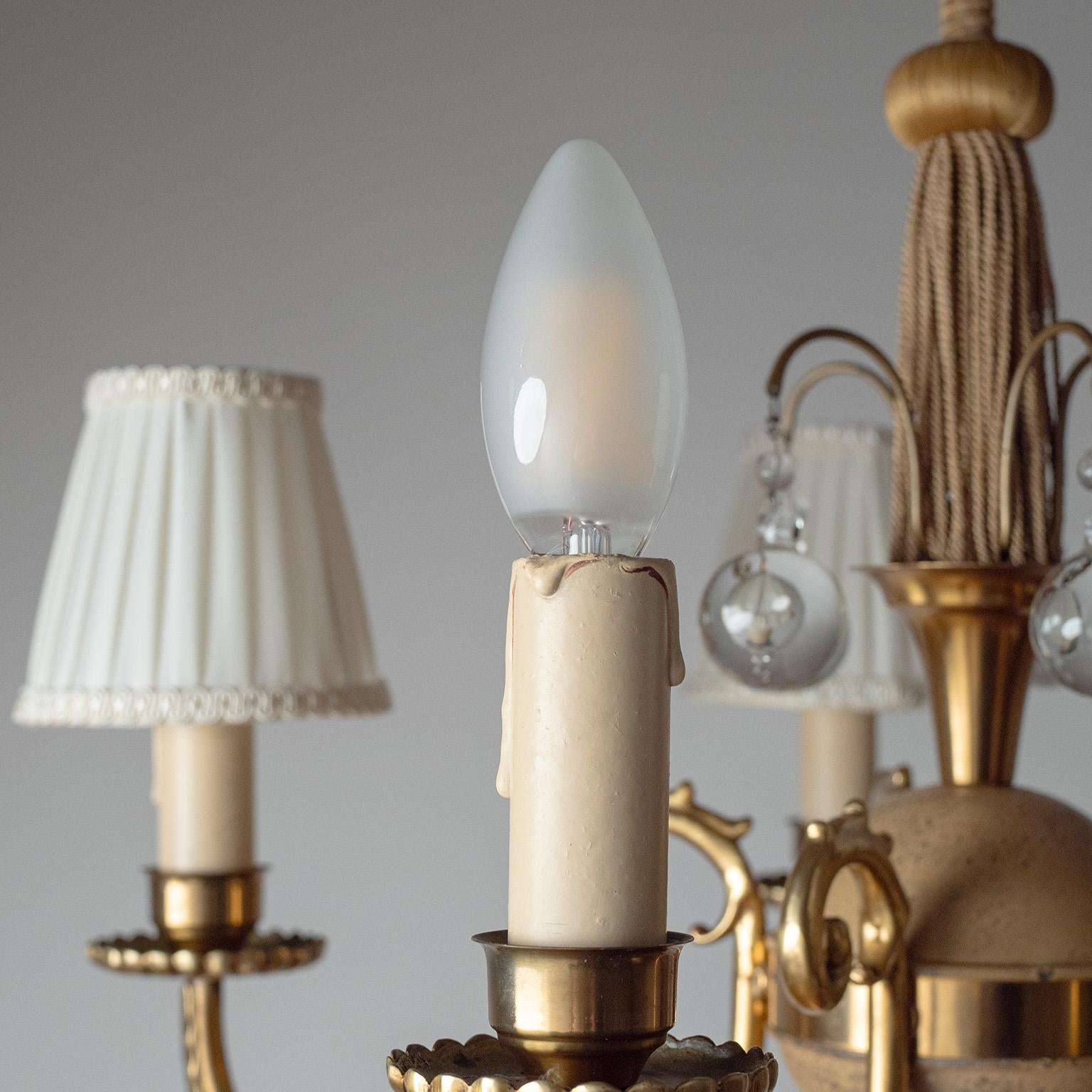 Swedish Art Deco Chandelier, 1930s en venta 3