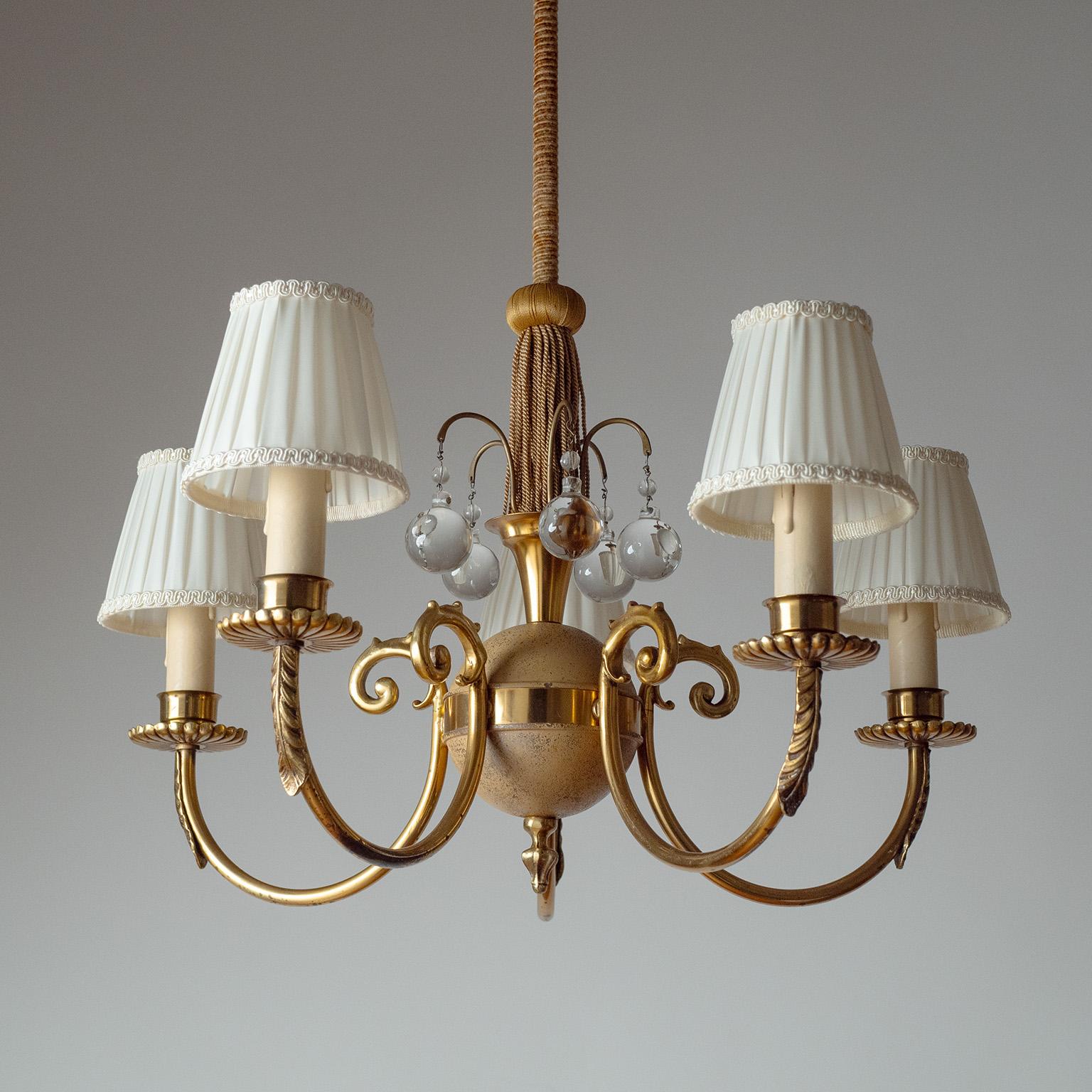Swedish Art Deco Chandelier, 1930s en venta 1