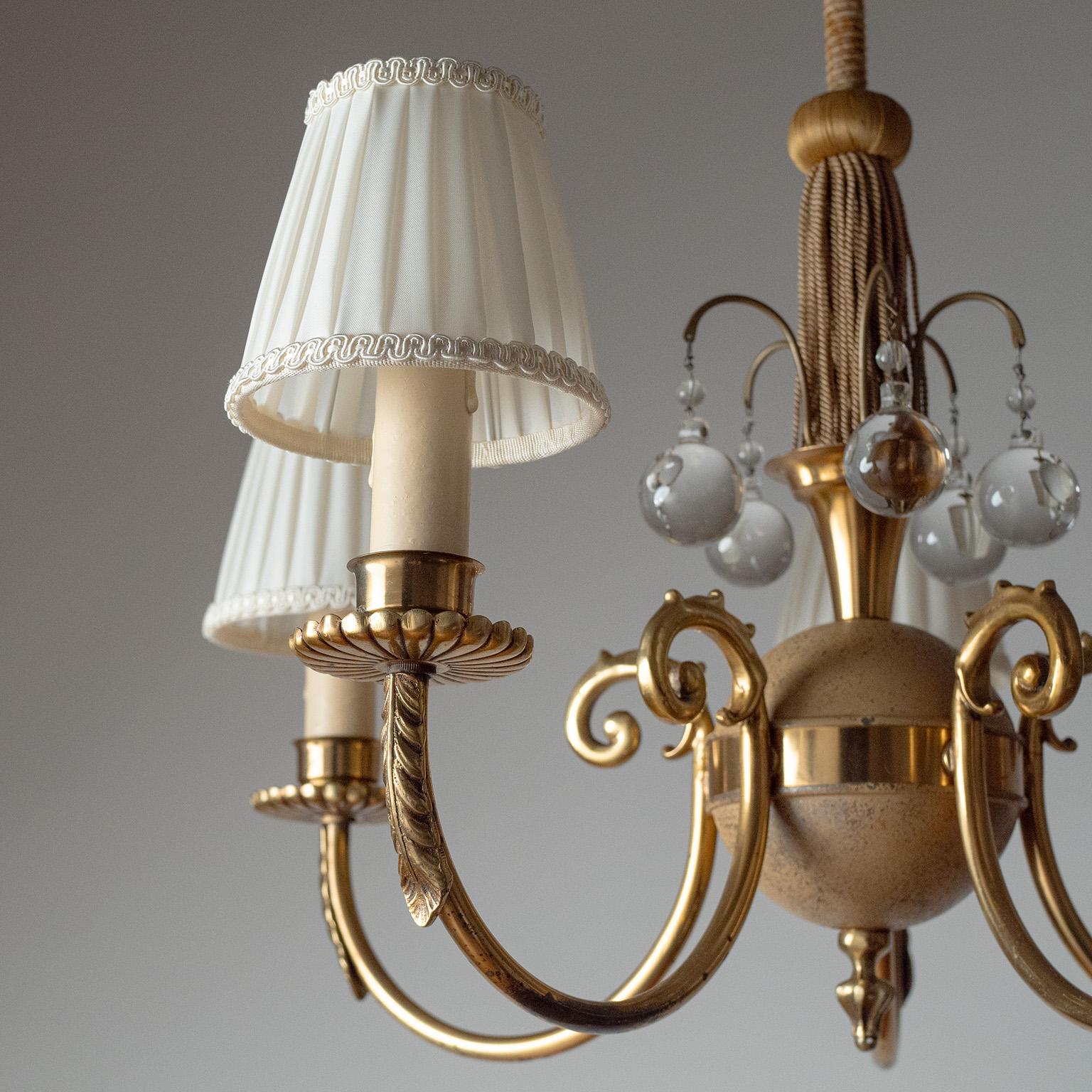 Swedish Art Deco Chandelier, 1930s en venta 2