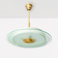 SWEDISH ART DECO CHANDELIER WITH Gold leaf finial