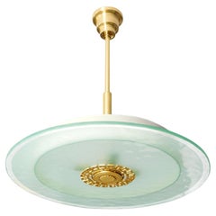 SWEDISH ART DECO CHANDELIER WITH Gold leaf finial