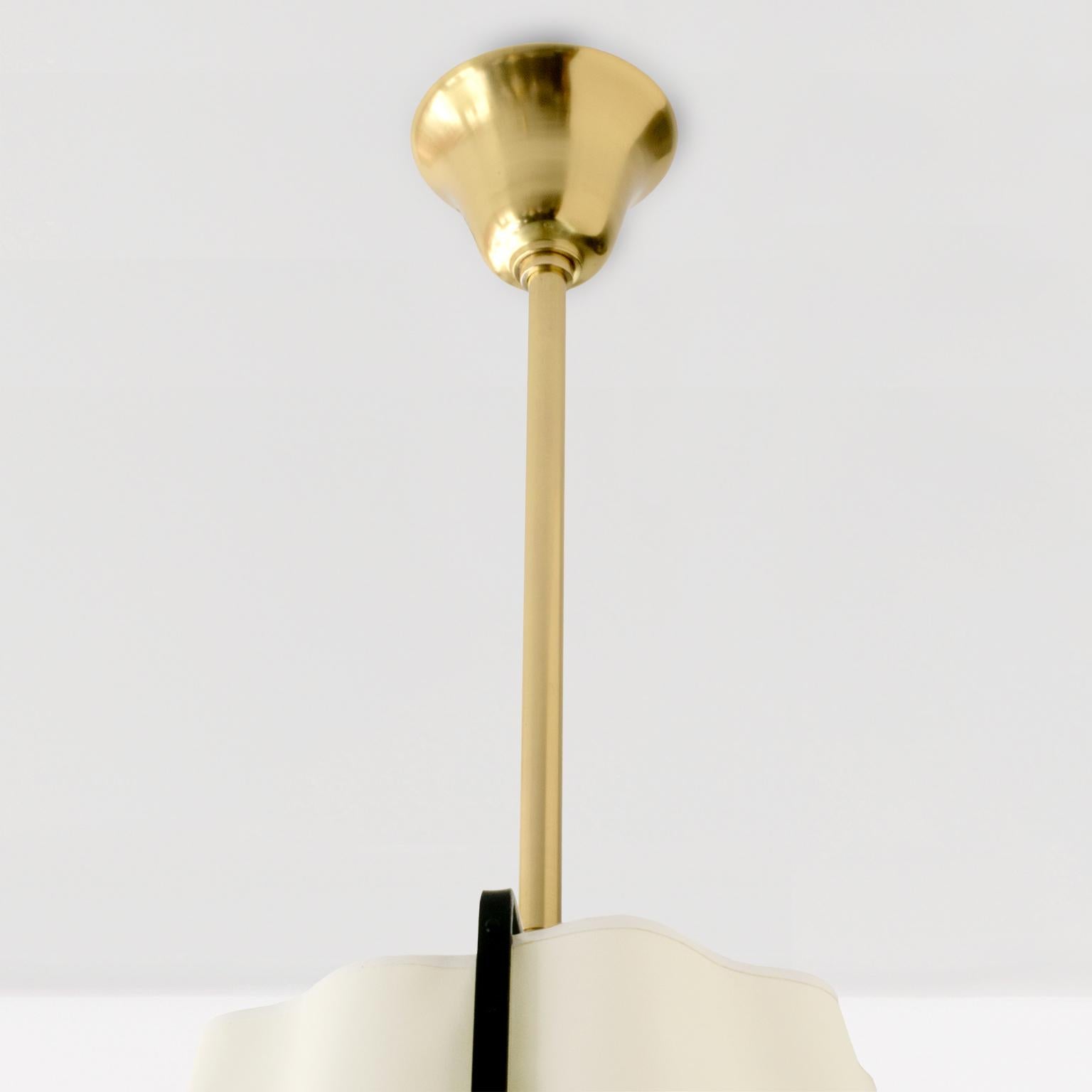 Lampadario svedese Art Deco con motivo marino, sirena e 3 navi in vendita 1