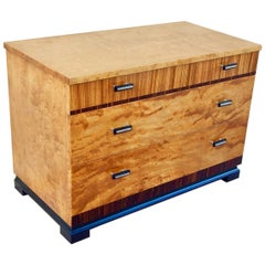 Swedish Art Deco Chest of Drawers in Flame Birch and Rosewood, 1930