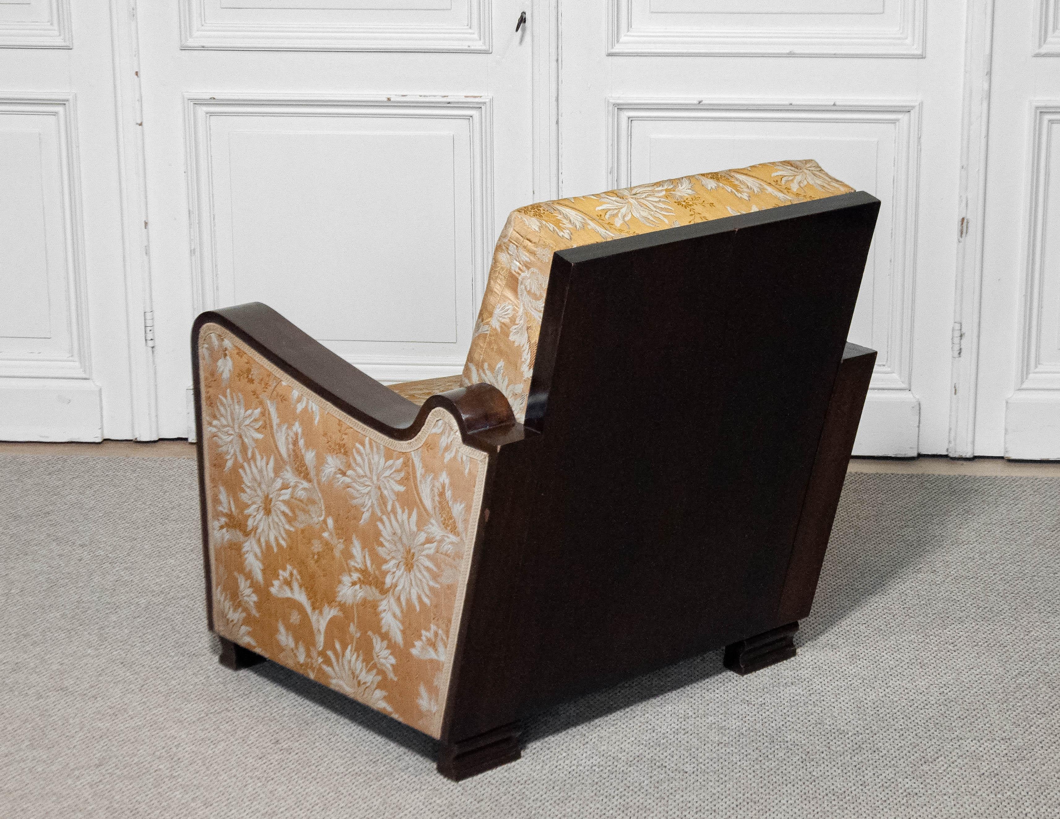 Jacquard Swedish Art Deco Club Chair, 1920s For Sale