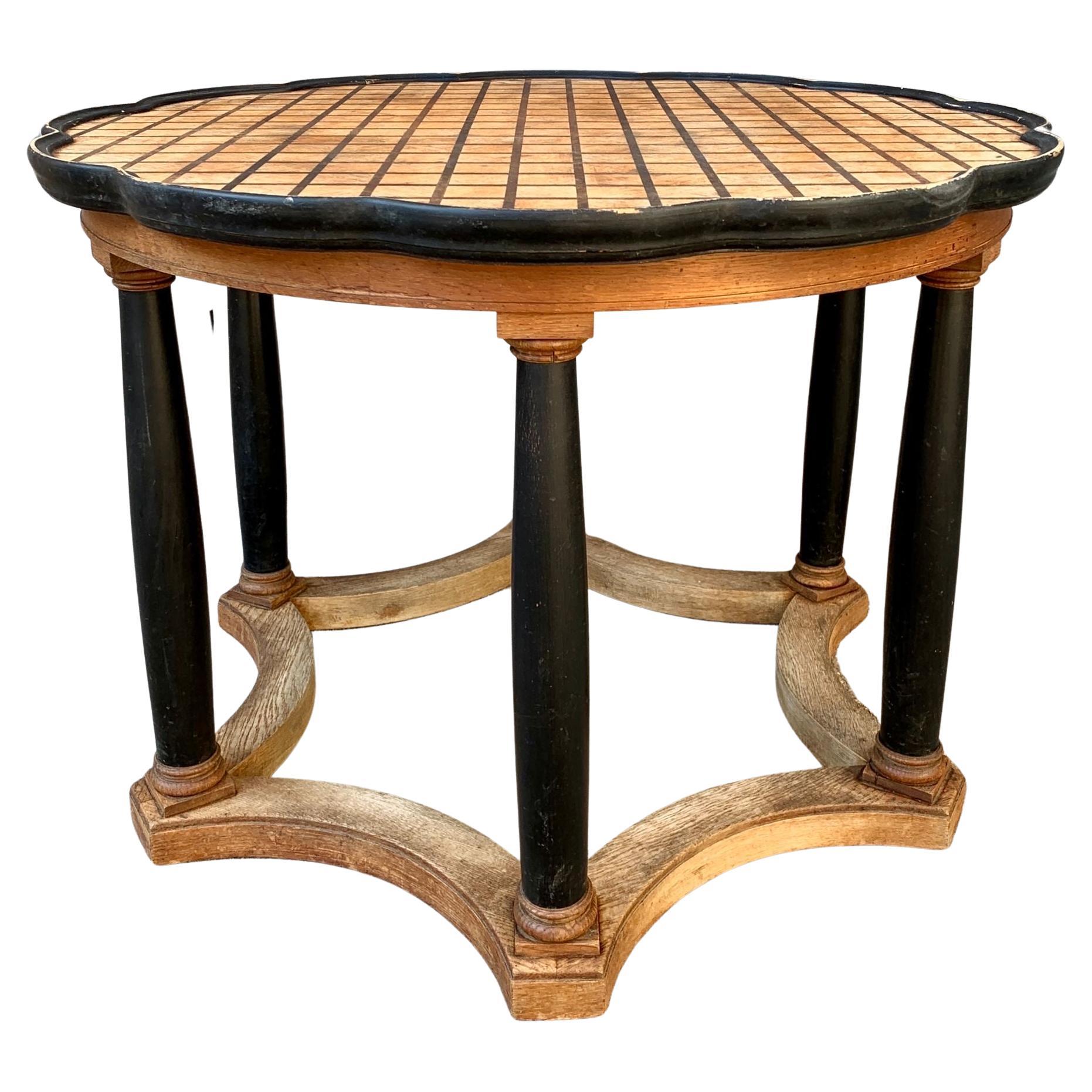 Swedish Art Deco Cocktail Table in Oak Marquetry