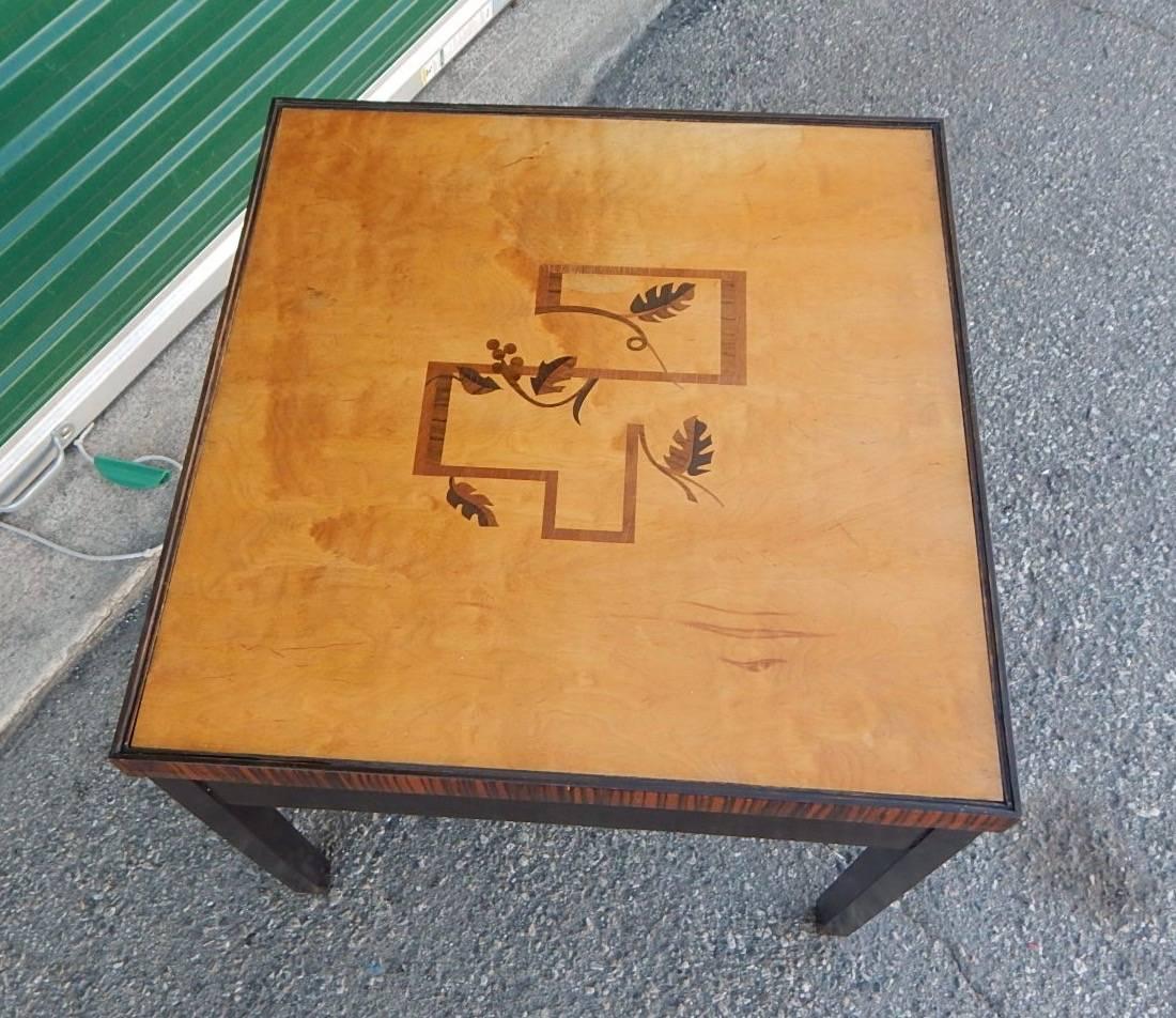 Swedish Art Deco Cubic Inlaid Side/End Table, circa 1930 In Good Condition For Sale In Richmond, VA