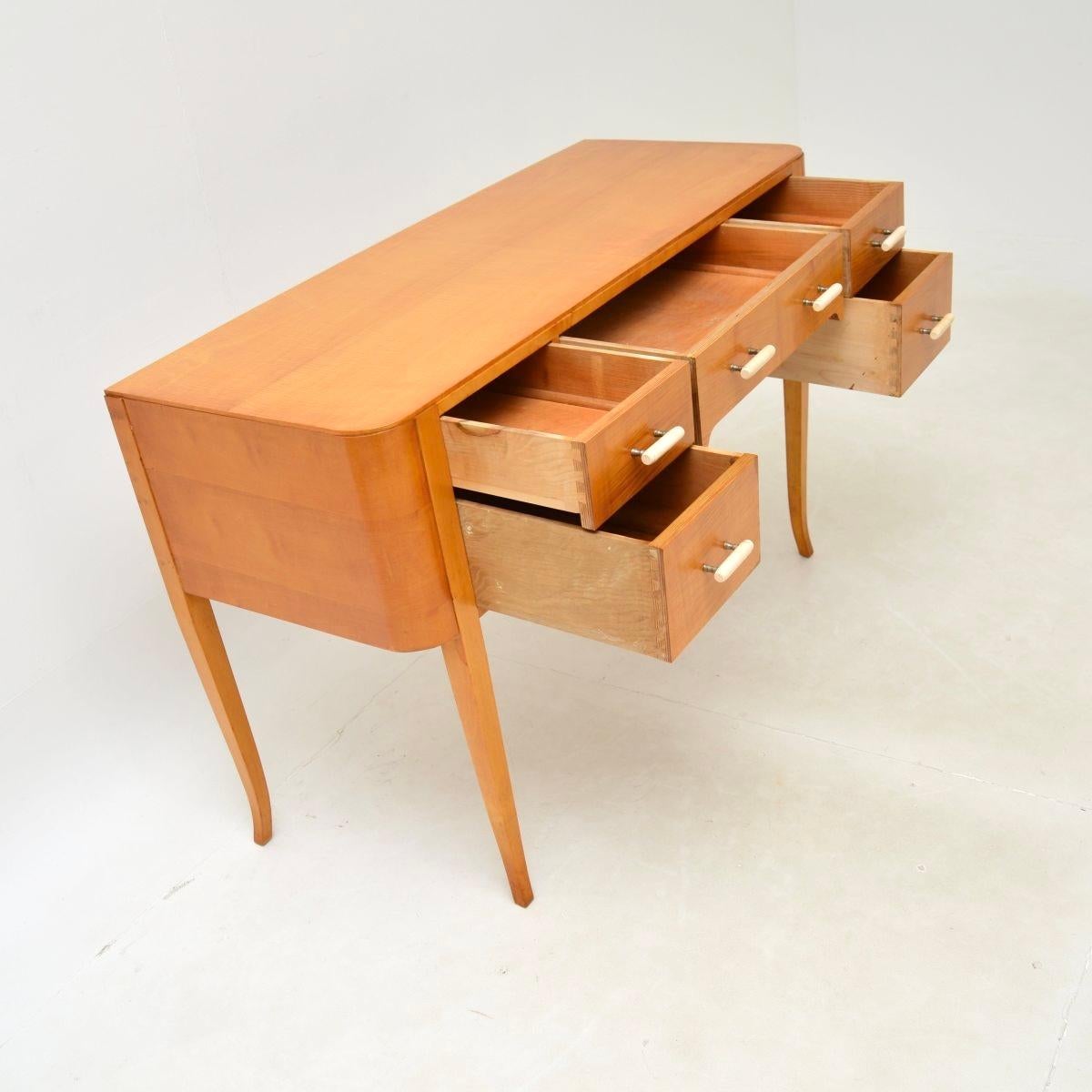 Mid-20th Century Swedish Art Deco Desk in Satin Birch