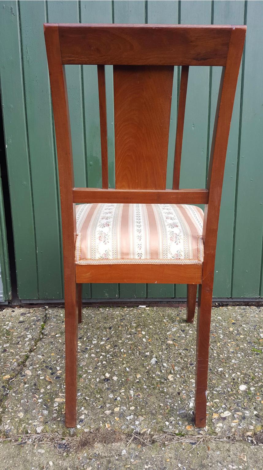 Swedish Art Deco Dining Chairs Set of 6 Marquetry Dark Honey, Early 20th Century For Sale 2