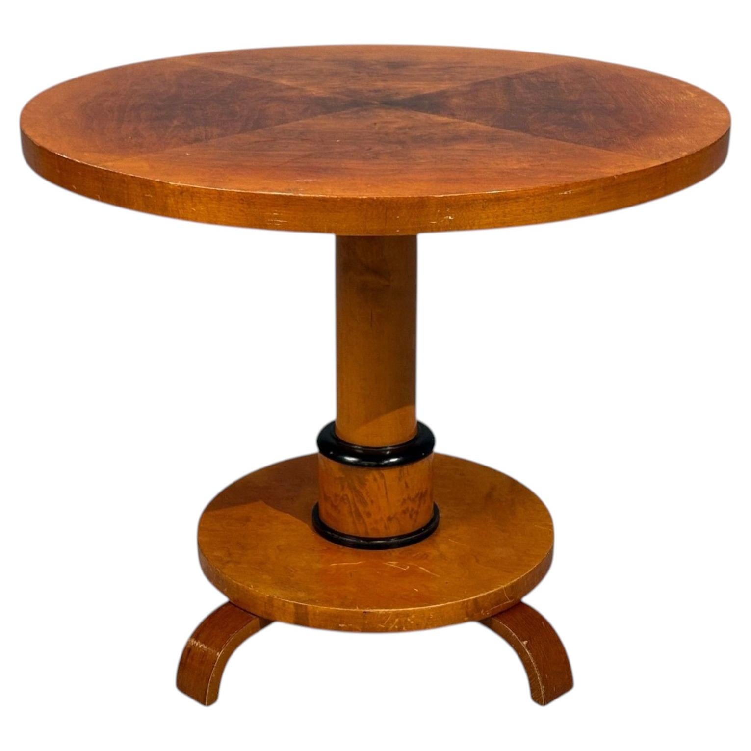 Swedish Art Deco, End Table, Birch, Ebonized Wood, Sweden, 1930s For Sale