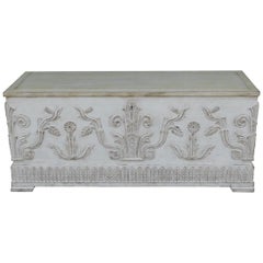 Swedish Art Deco Era Gustavian Storage Chest in Gustavian Painted Oak circa 1920