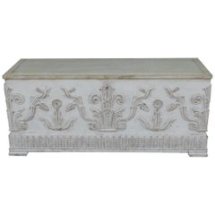 Swedish Art Deco Era Gustavian White Painted Storage Chest Circa 1920