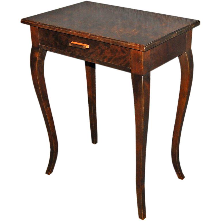 Swedish Art Deco Flame Birch End or Side Table For Sale