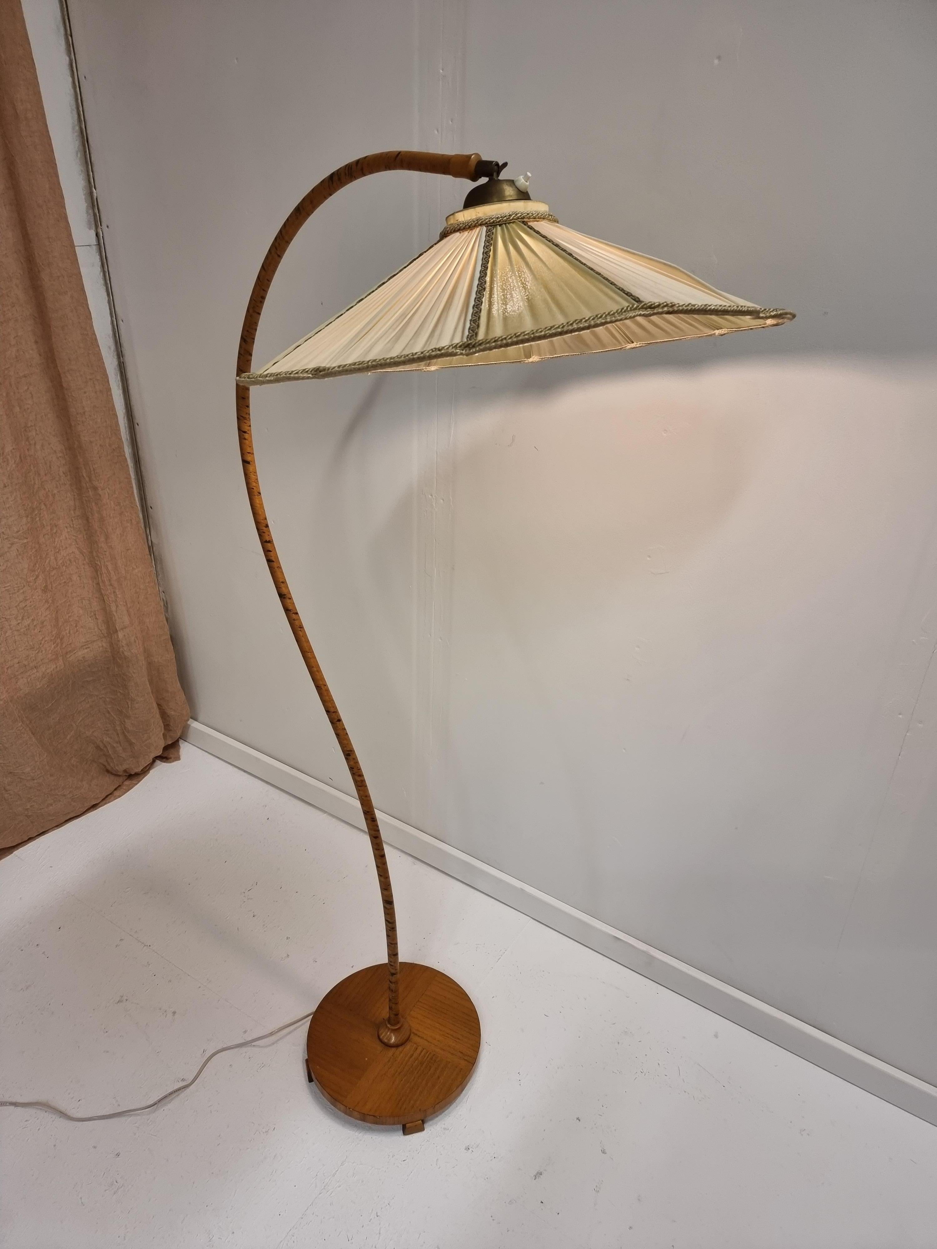 Swedish Art Deco, Floor Lamp by Aage Eriksson, Midskog, Original Label 11