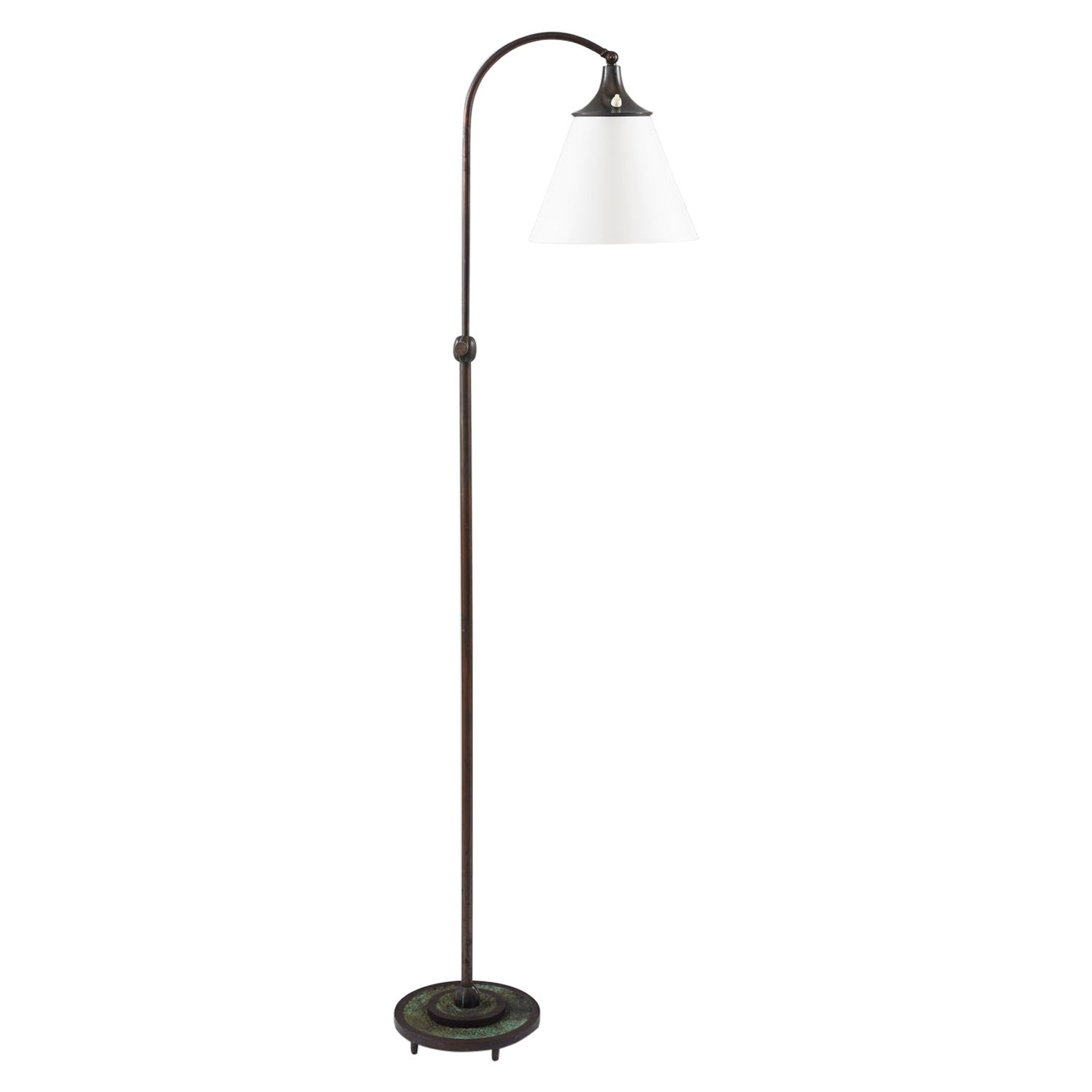 Swedish Art Deco Floor Lamp in Bronze, 1920s