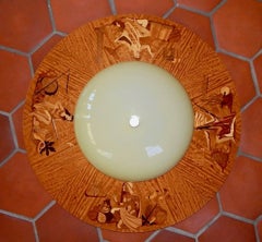Swedish Art Deco Flush Mount Fixture-Birger Ekman for Mjölby Intarsia, 1930s
