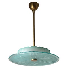 Swedish Art Deco Glass Chandelier, 1930s