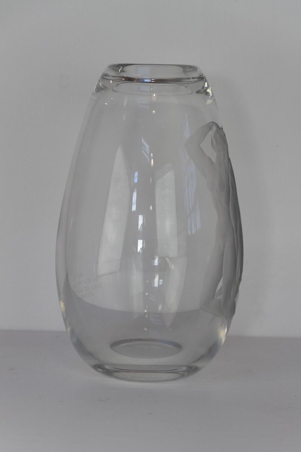 Vaso in vetro Swedish Art Glass con coppia di Vicke Lindstrand per Orrefors, 1930. in vendita 13