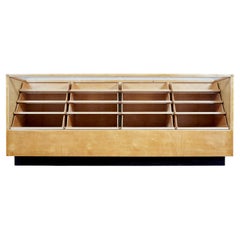 Swedish Art Deco Glazed Birch Haberdashery Display Cabinet