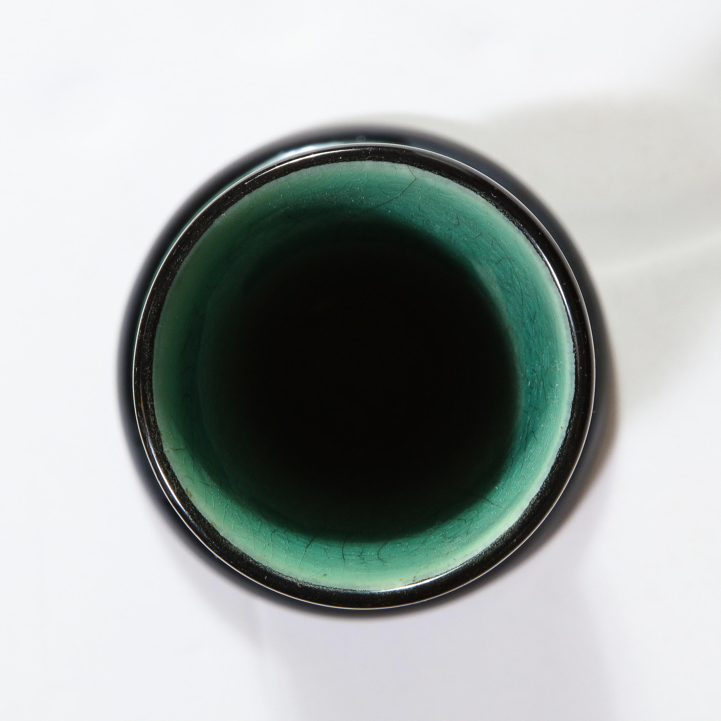 Swedish Art Deco Glazed Ceramic Cylindrical Vase by Ilse Claesson for Rörstrand 2