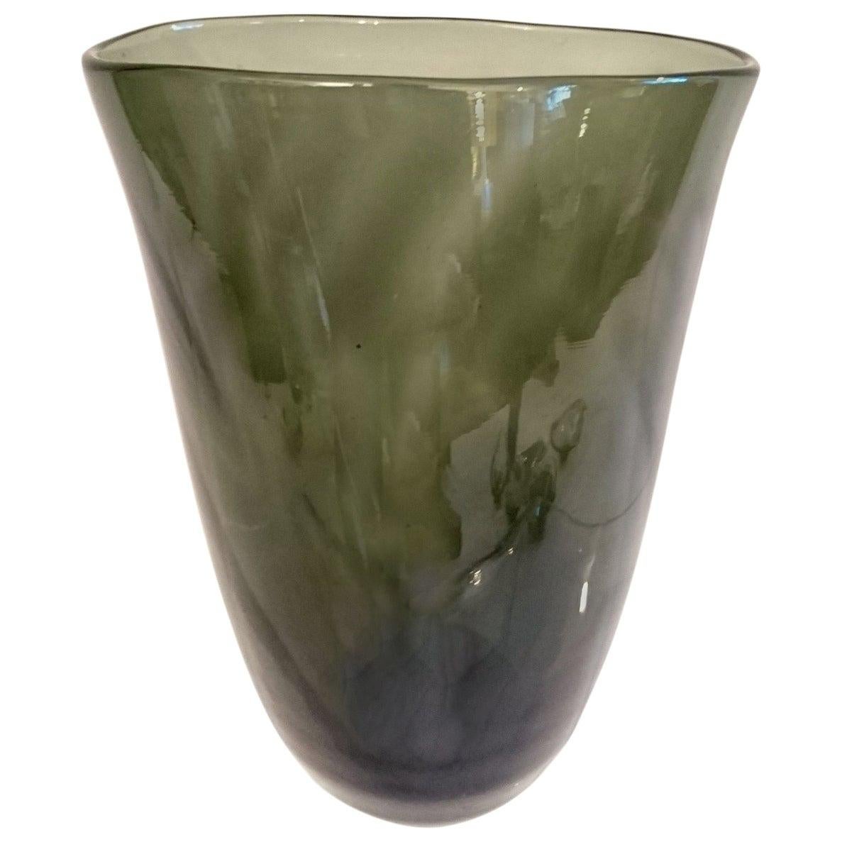 Swedish Art Deco Gray Glass Vase, 1930s