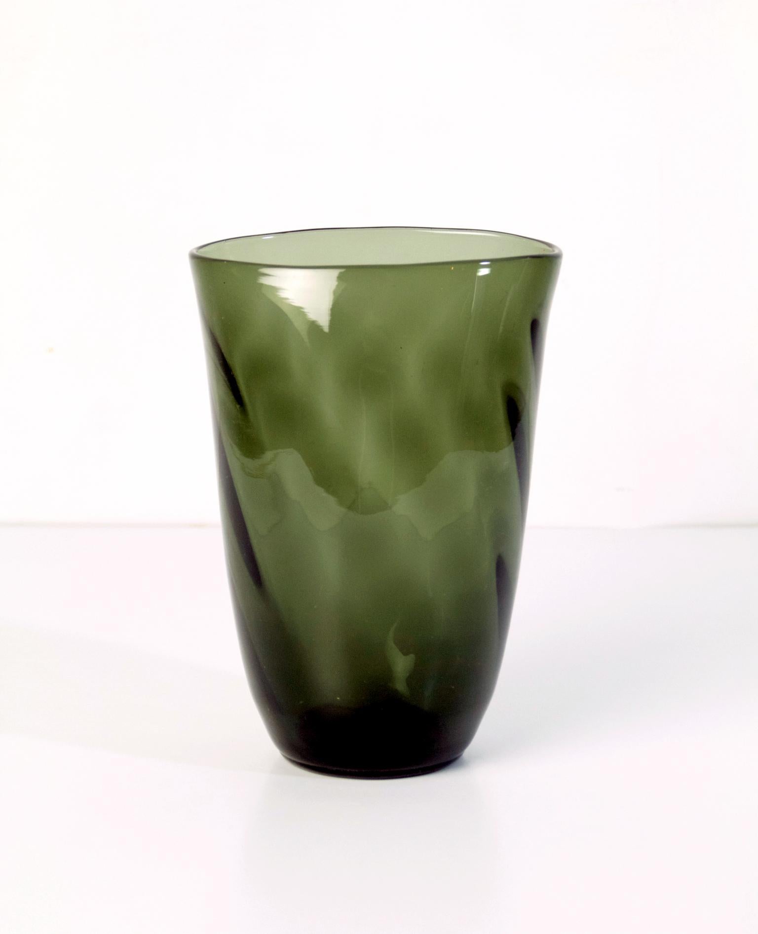 Blown Glass Swedish Art Deco Gray Glass Vase, 1930s