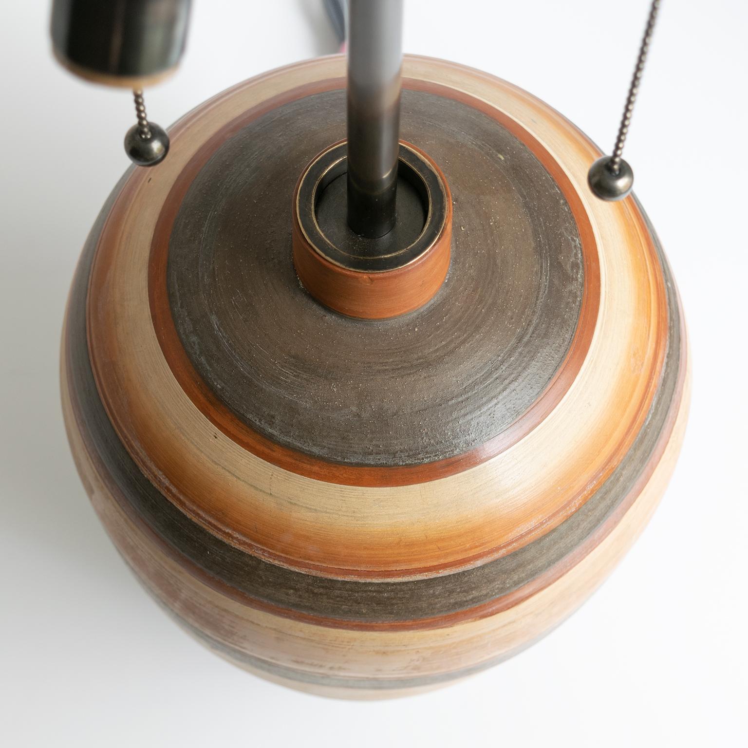 20th Century Swedish Art Deco Hand Thrown 1937 Ceramic Vase Lamp by Gudrun Slettengren