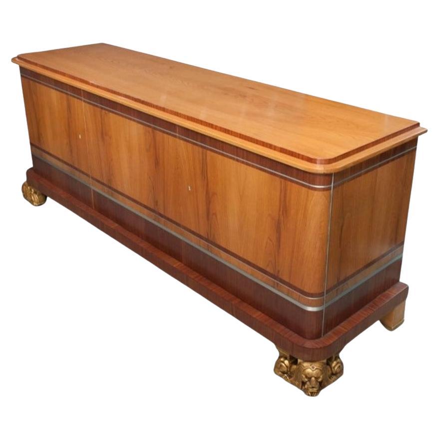 Schwedische Credenza im Art-déco-Stil mit Intarsien, aber stromlinienförmig im Angebot