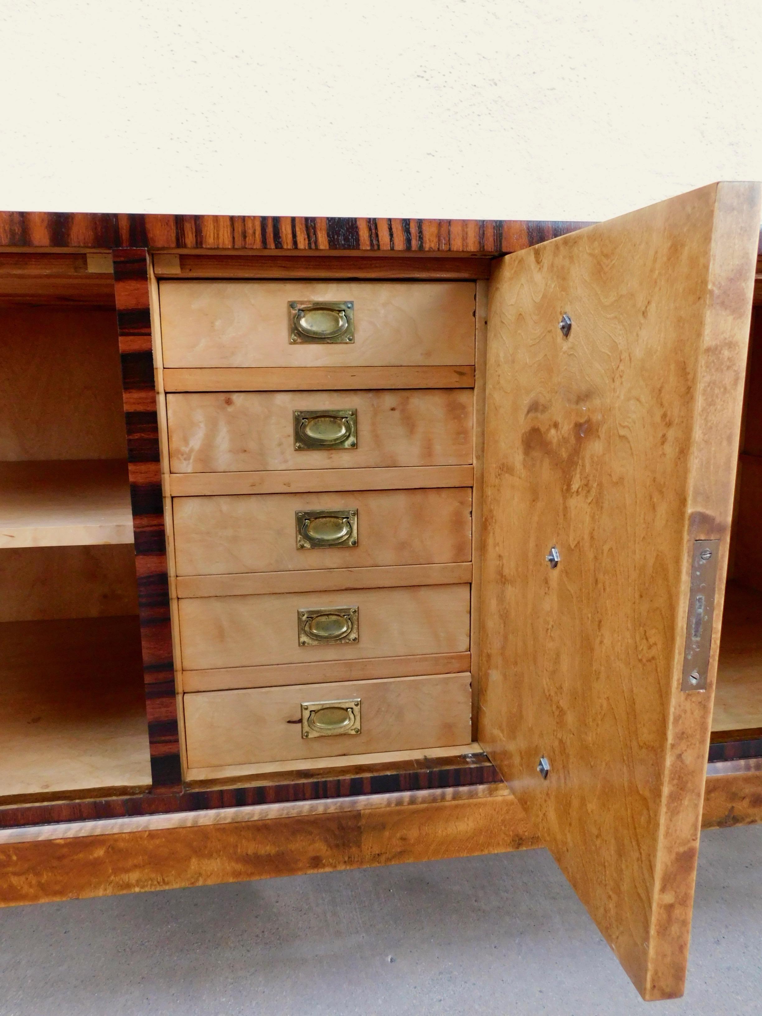 Swedish Art Deco Inlaid Chest of Drawers in Elm, Rosewood and Birch Root, 1930s 2