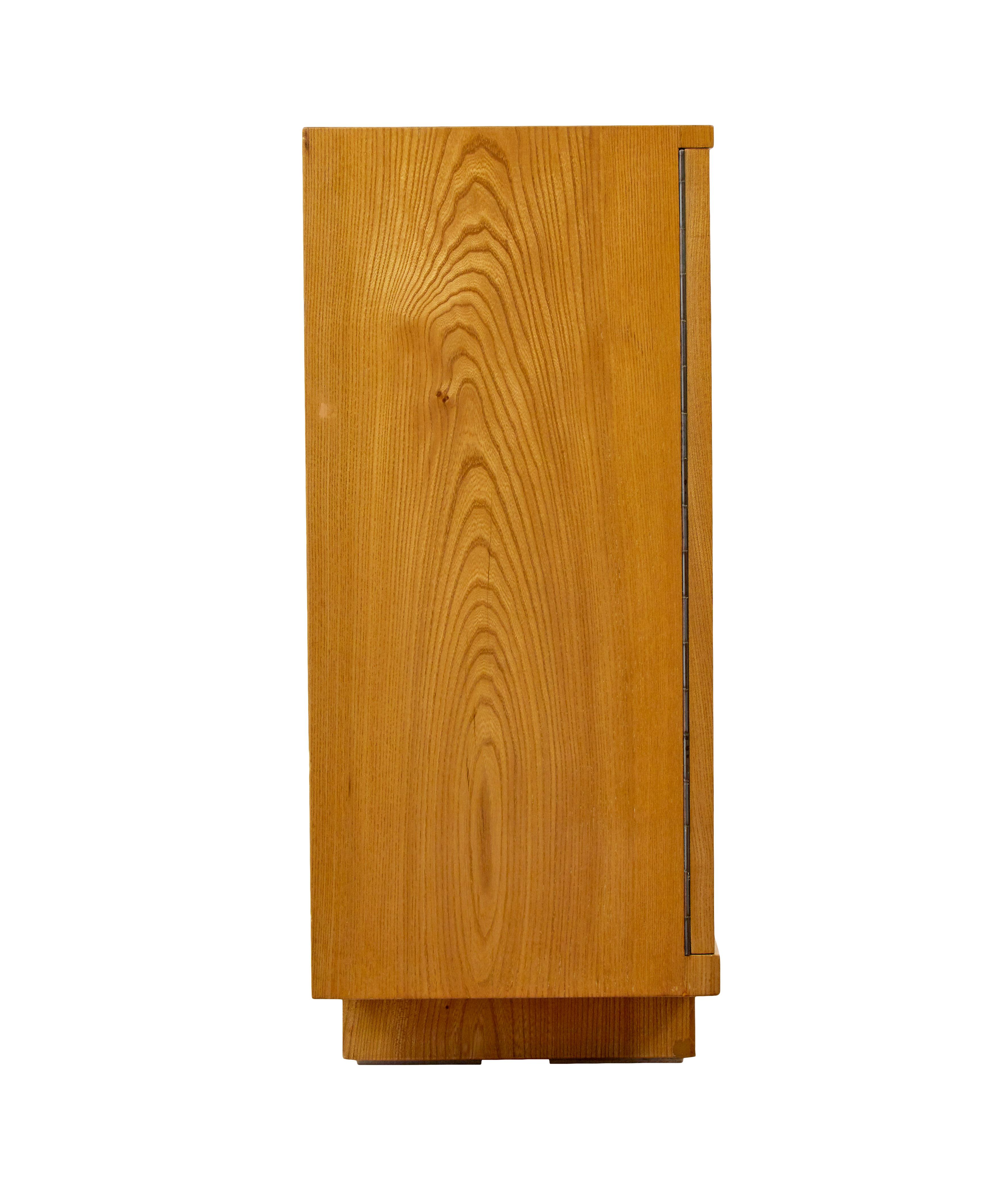 20th Century Swedish art deco inlaid elm low bookcase by  Mjölby Intarsia